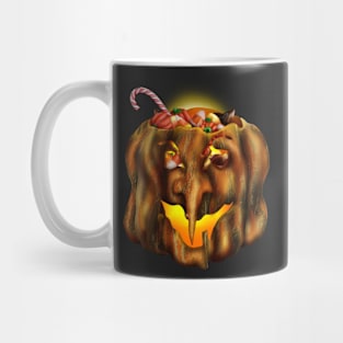 Witch face pumpkin with candies night light Mug